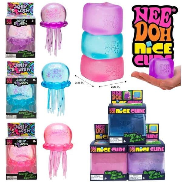 2026 Trending Nee Doh Jellyfish Cube Squish Toy Soft Jelly Squeeze Stress Relief Fidget Toy Sensory NeeDoh for Kids AdultsT260512 thumbnail 2