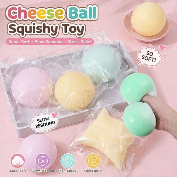 Aesthetic 10cm Cheese Ball Giant Maltose Texture Stress Reliever Realistic Food Ornament Trendy Adult Hobby Fidget Toy New H260512