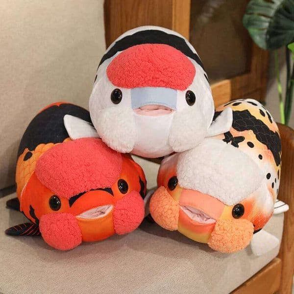 50cm Lifelike Fish Plush Stuffed Toy Goldfish Big Head Soft Pillow for Zoo Park Souvenir Lovely Lan Shou Animal Plushie J260512