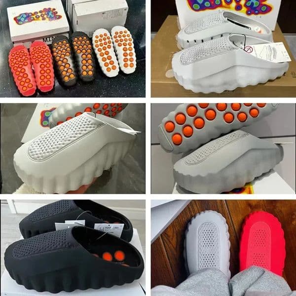 Mens Sliders Designer Summer Sandals Sandels Pink Sandals Designer Slides Mens Womens Slippers Fragment Black Red Bone Light Smoke Grey Soft Rubber Tech Comfort 14
