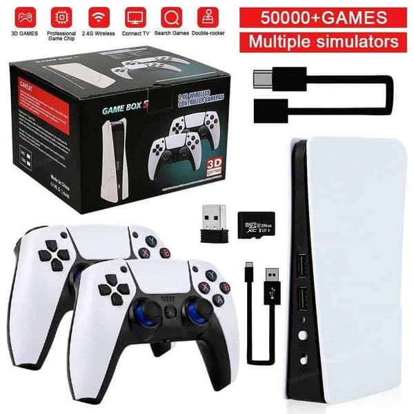 GB5 Video Game Console 256GB/128GB/64G 50000 Retro Games HD TV Game Box 5 Two Gamepads For PS1/PPSPP/MAME Arcade Gaming Stick T260512