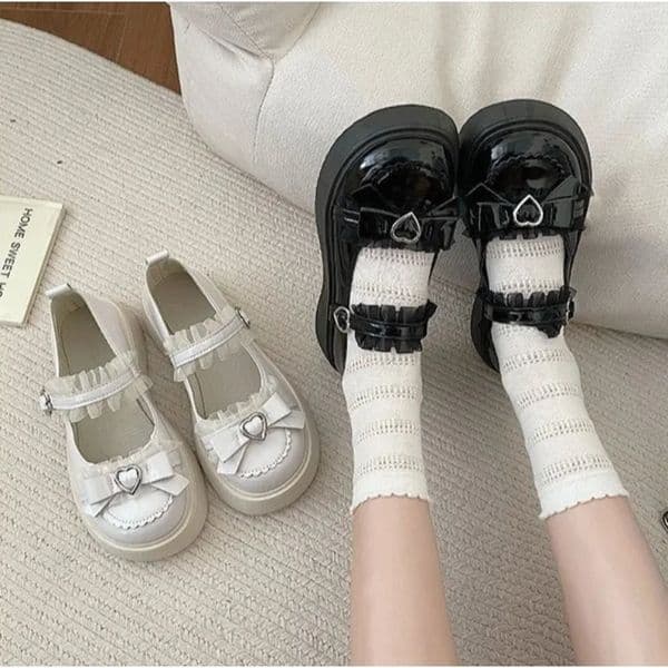 Fashion Buckle Womens Pumps Spring Autumn Mary Jane Solid Butterfly Knot Platform Casual Round Toe Ladies Shoes 260511