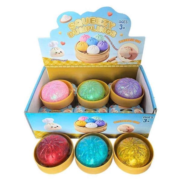 Glitter Dumpling Glitter Dumpling Squishy with Box Mystery Box Colorful Food Squishy Sensory Fidget Toy Anti Stress Squeeze BallT260512