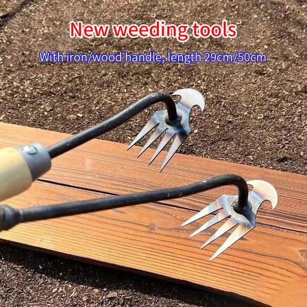 room Luxury Designer Decor Artifact Uprooting Weeding Steel Weed Puller 4 Teeth Dual Purpose Weeder Hand Remover Tool For Garden Decoration 11