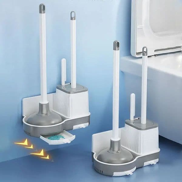 Toilet Brush and Plunger Set Plunger and Brush Set with Crevice Cleaning Brush 3 in 1 Toilet Bowl Brush and Plunger 260511