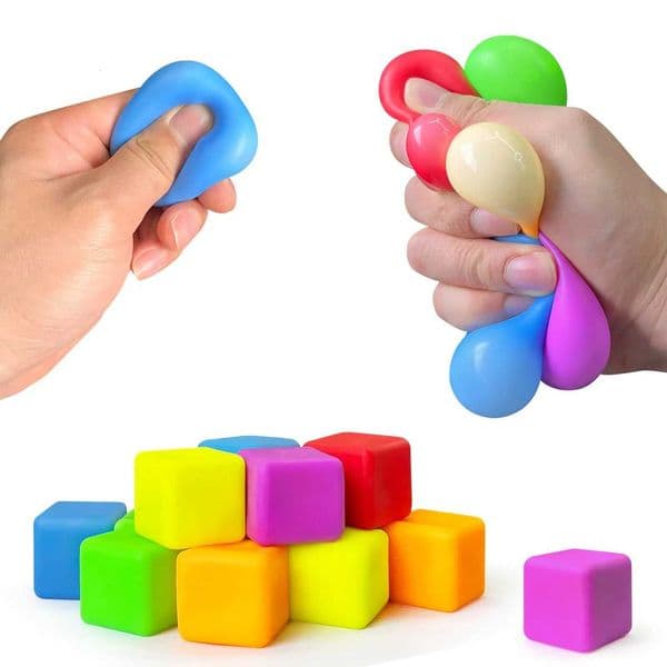 1pcs Macaron Color Squishy Stretch Cube Malleable Soft Stress Ball Fidget Toy Anxiety Calming Hand Squeeze Vent DecompressionToy H260512