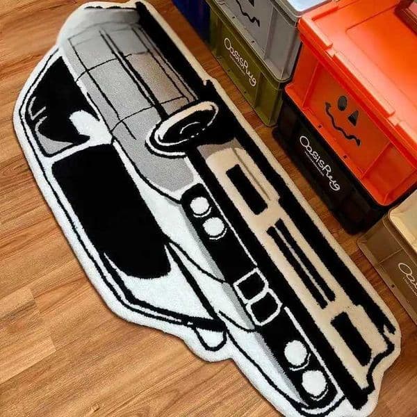 VIKAMA Trendy Retro Car Carpet Imitation Cashmere Floor Cushion Personalized Creative Bedside Rug Non-Slip Pad Home Decoration T260512