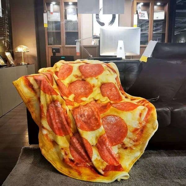 1pc Soft Warm Pizza Print Flannel Blanket All Seasons - Perfect for Couch, Sofa, Office, Bed, Camping, and Traveling W260512
