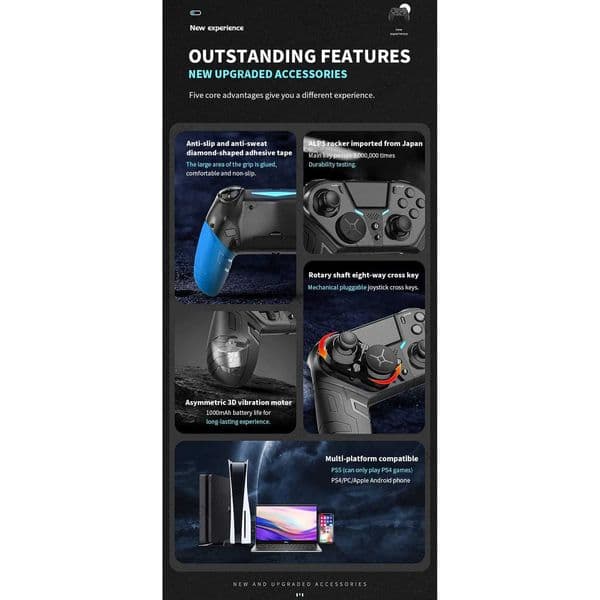 Wireless Mobile Controller For Playstation PS 4 3 PS4 PS3 Android PC Control Bluetooth Gamepad Gaming Game Pad Joystick Cell USB T260512DRUG