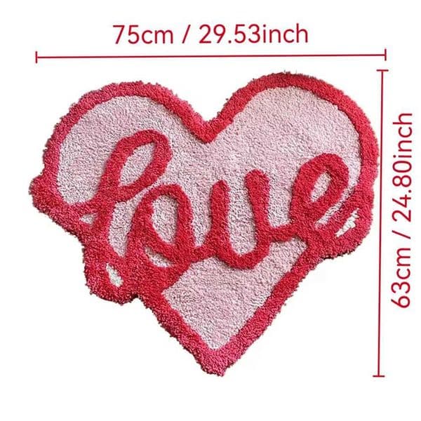 Cute Love Heart Tufted Rug Aesthetic Soft Fluffy Shaggy Carpet Non-Slip Water Absorbent Mat for Living Room Bedroom T260512WMPJ