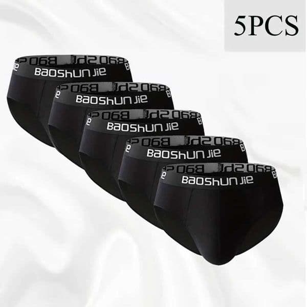 5 pieces cotton mens underwear black comfortable breathable simple fashion mens briefs sports casual underwear combination L260511