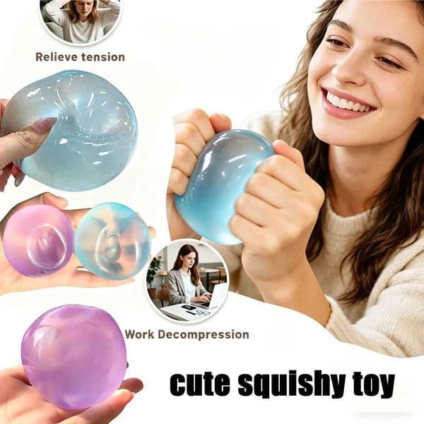 Blue purple soft elastic Squishy Toy cute pressure resistant Fidget toy simulation ball transparent ball stress relieving toyT260512