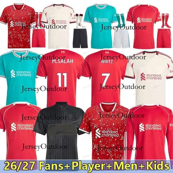25 26 Liveropool MAC soccer jersey DIOGO JOTA EkitikE 2025 2026 football shirt RIO SZOBOSZLAI A.BECKER FRIMPONG Wirtz Kerkez men kids kit uniforms SALAH ISAK