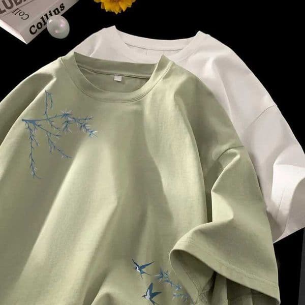 Mens Oversized T-shirts Fashion White 5XL Cotton T Shirt for Men Casual Summer Wear Bird Print Tee Shirts Men Clothing L260511
