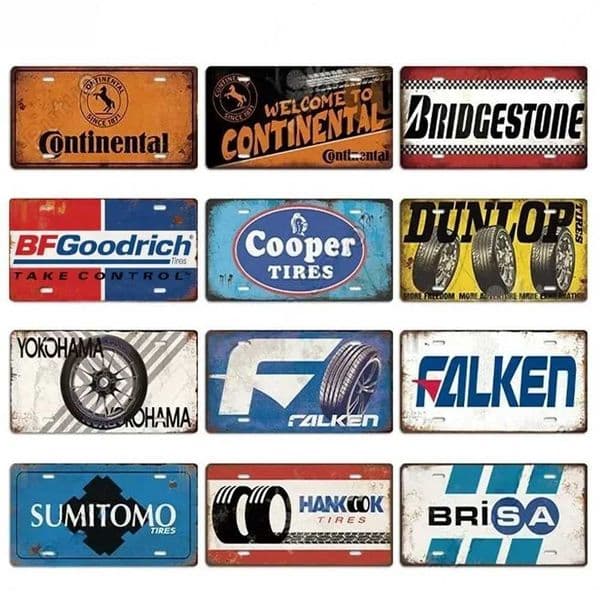 Tire Signage ic Garage Auto Shop Wall Plate Tin Sign Decor Vintage Metal Car Plate UV Print Plaque Signs Iron Plate T260512