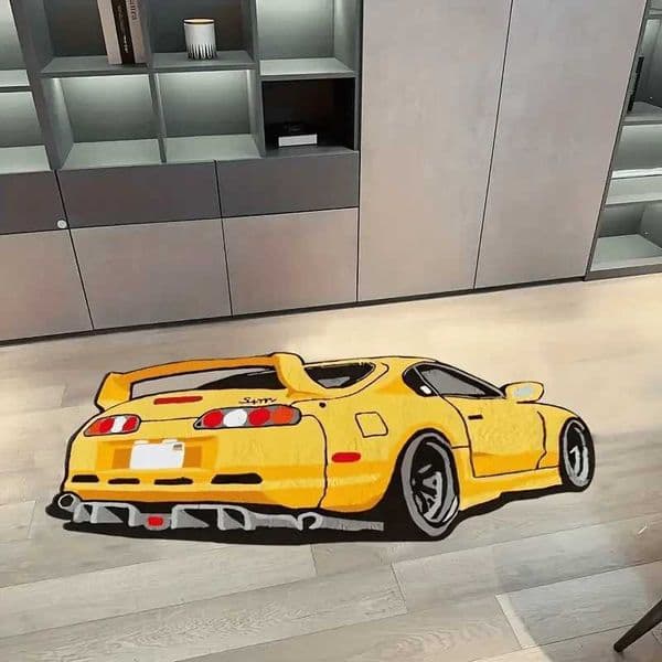 VIKAMA Yellow Car Print Carpet Home Decor Soft Non-Slip And Dirt-Resistant For Living Room Bedroom And Bedside Floor Mats T260512