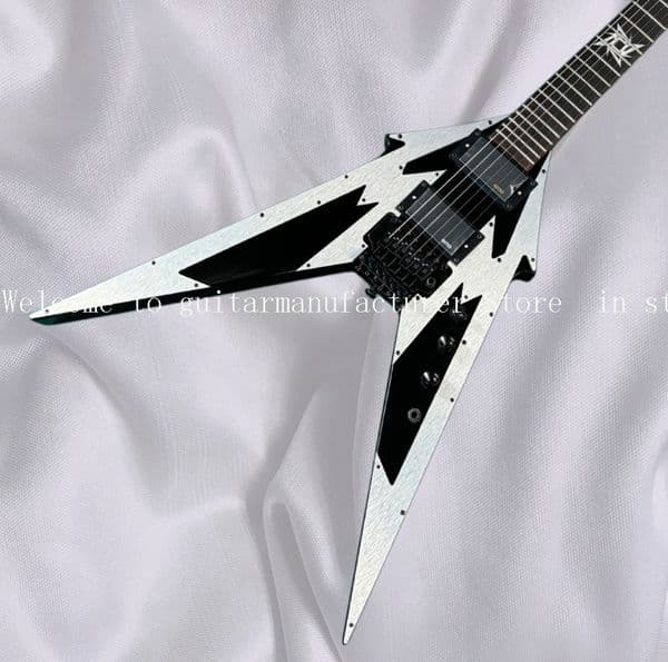 best hot Custom Alum Body Fly V Electric Guitar Spcial Inlay Fast Ship #N369789