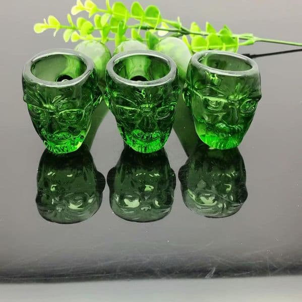 New Glass Smoking pipes hookah Oil Burner Pipes Smokings Green Ghost Face Pipe