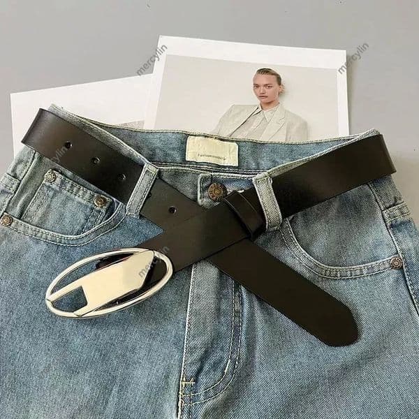 New Vintage Men Women Belt Sier Buckle D Letter Unisex Versatile Gaanized Old Buckle Decorati Man Jeans Female Skirt Belts 28cm Cintura