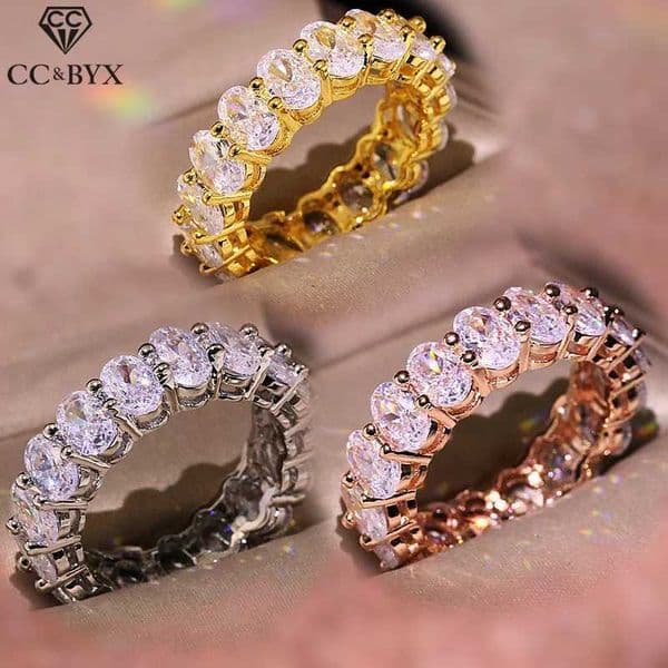 CC Rings For Women Luxury Oval Cubic Zirconia Ring Index Finger Anel Bridal Wedding Jewelry Drop Shipping CC3115 Z260512