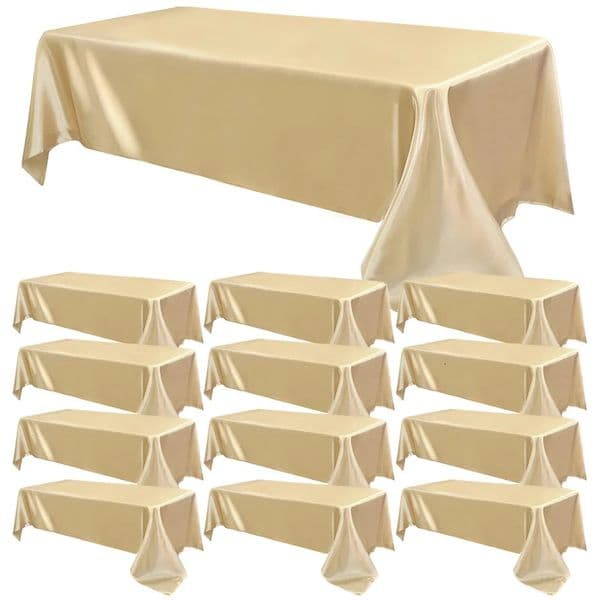 Satin Large Tablecloth Bright Smooth Solid Color Table Cover Wedding Christmas Banquet Anniversary Party Home Decor 260512