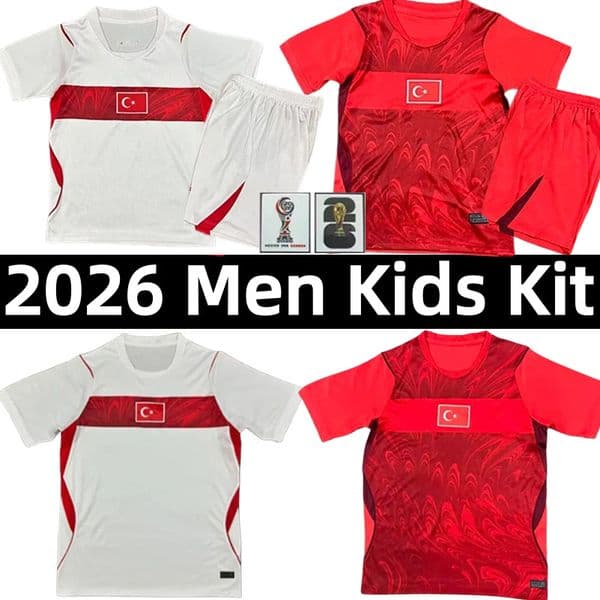 2026 World Cup Turkey Jersey Soccer Jerseys Calhanoglu Akturkoglu Guler Kokcu Demiral home away football shirts Men Kids Kit Jersey