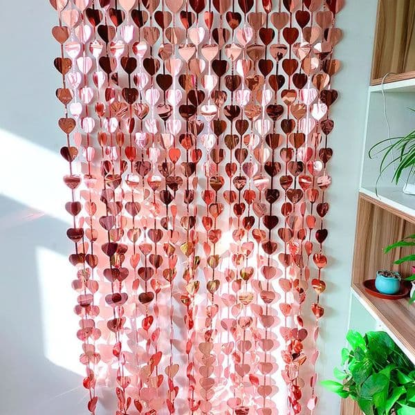 Party Decoration Rain Silk Curtain Love Door Birthday Valentines Day Wedding Engagement Heart Decor 260512