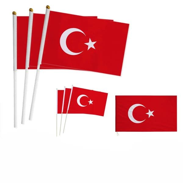 Z-ONE FLAG Trkiye Hand Flag 1421cm Turkey Turkish National Flag Small HandHeld Waving Flag Indoor Outdoor Home Decor 260506
