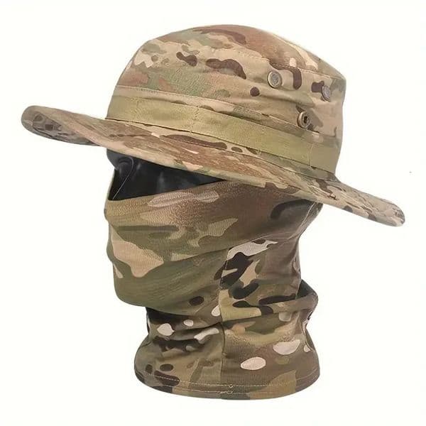 Camouflage Boonie Cap Balaclava Hat Suit Foldable Soft Outdoor Hunting Fishing Wide Brimmed Sunscreen Caps 260512