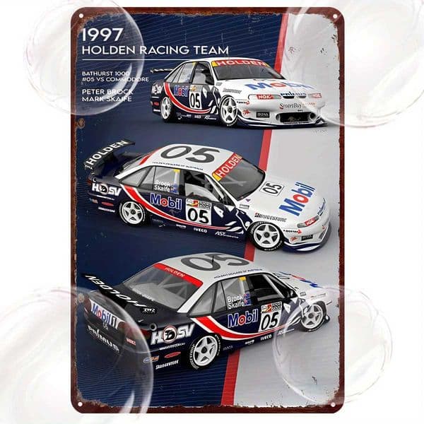 1997 Racing Team Vintage Metal Wall Art - Retro Tin Sign with 3 Iconic Car Designs Home Bar Cafe Garden Decor Vint T260512