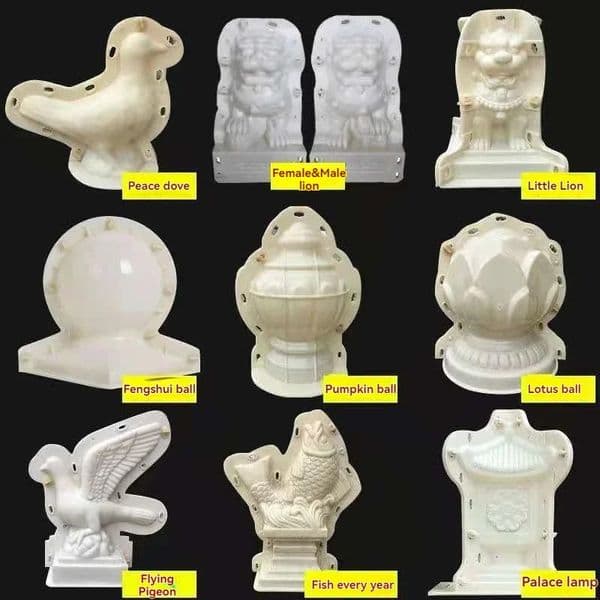ABS Mould European Roman Column Round Ball Lotus Mountain Flower Pot Animal Decorative Ornament Balcony Cement Lion Mold