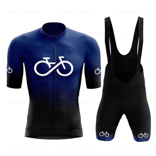 Blue Gradient Cycling Jersey Set Men Summer Short Sleeve MTB Bike Clothes Uniform Bicycle Suit Breathable Bicycle Suit 260512
