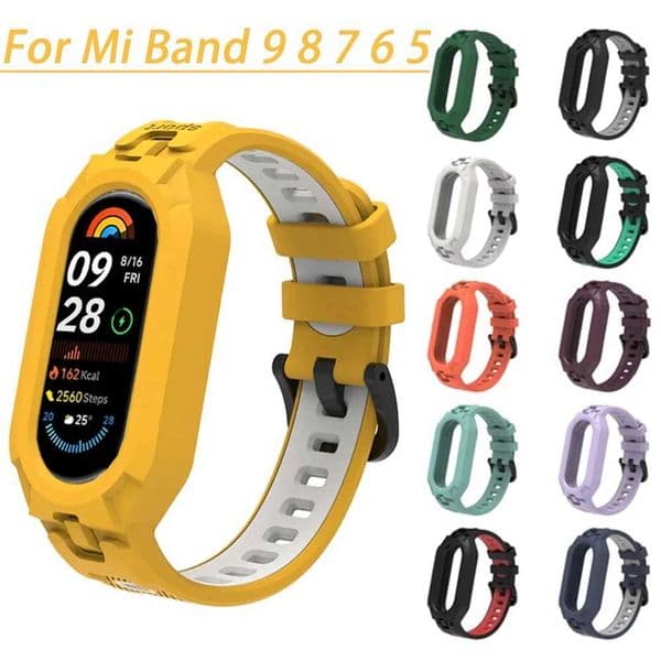 Silicone Sport Strap For Mi Band 9 8 7 6 5 Replacement Soft TPU Case Smartwatch Wristband For Mi Band 9 Bracelets H260511