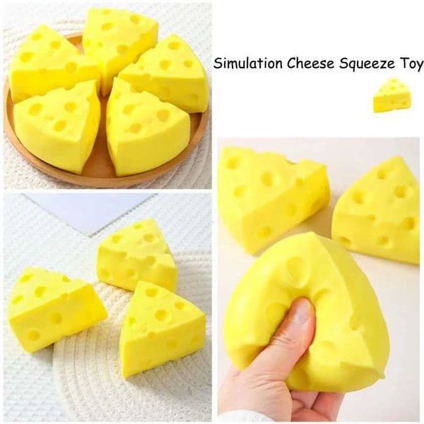 Squeeze Toy Simulation Cheese Squeeze Toys Sticky Soft Decompressing Pinching Cheese Cute Slow Rebound Relief Relax ToysT260512