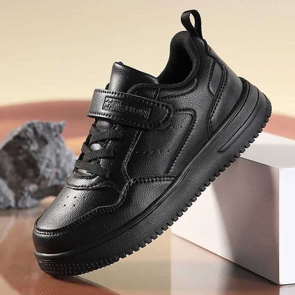Black Kids Shoes Sports Running Casual Walking Student Fashion New Leather Childrens Sneakers Breathable Soft Child Outdoor C260511
