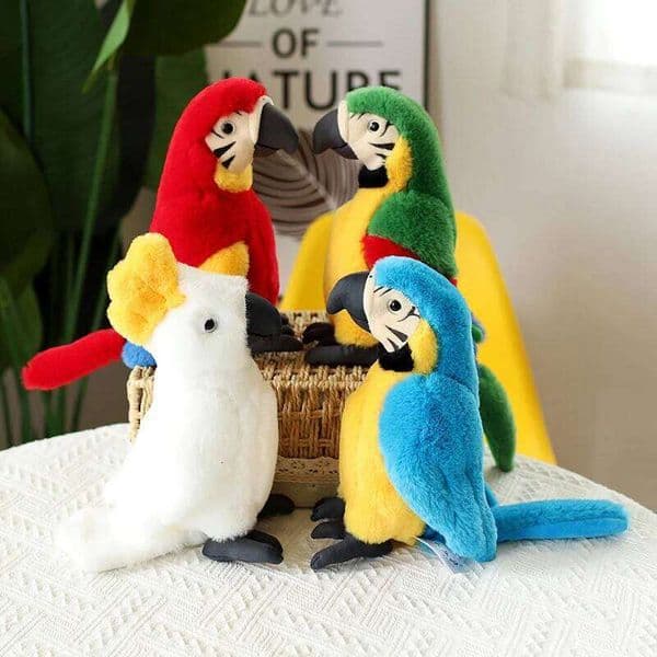 25cm Lifelike Parrot Toy Simulation Macaw Stuffed Bird Animal Plush Doll Birthday Gift for Kids Home Decor 26Y0512