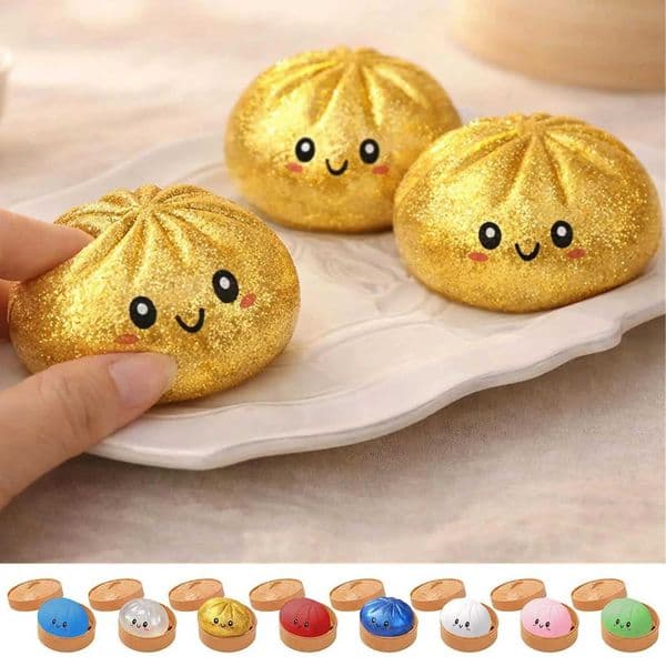 Soft Rubber Stress-relieving Buns Soft Relief Bun Sensory Game Food Squeeze Toy Fidget Ball Soft Steamed Buns Fidget Sensory Toy X260511
