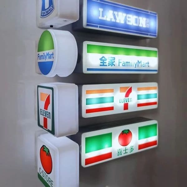 Convenience Store Fridge Magnet Miniature Model Magnetic Attraction Decorate Night Light Atmosphere Light Glowing Signboard 260511