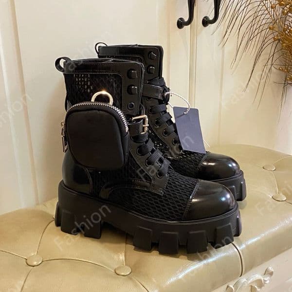 Designer Shoes Monolith Boots Women Shoe Martin Boots Summer Mesh Boots Rubber Shoe Leather Ankle Boot Platform Booties Sizes 36-42