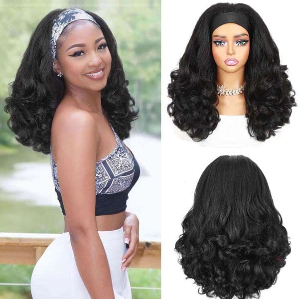 New Product African Women Black Ice Ribbon Long Hair Fluffy Natural Fashion Small Curly Wig YAKI SHXI