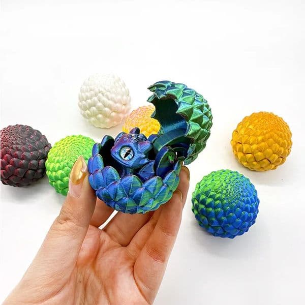 3D Printed Toys Artistic Dragon Egg Statue Small Hatching Dragon Figure Modern Home Decoration Miniature Desk Decor 260512