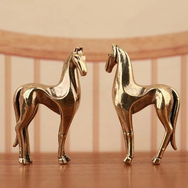 1pc Brass Horse Figurine Sculpture Statue Decorative Art Suitable for Home Living Room Bar Coffee Shop Decor 260512