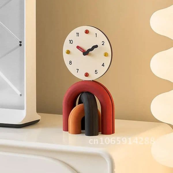 Wozoom QuasiJewelry Desktop Clock Nordic Style Living Room TV Cabinet Entrance Decor Battery Operated Simple n Home 260512