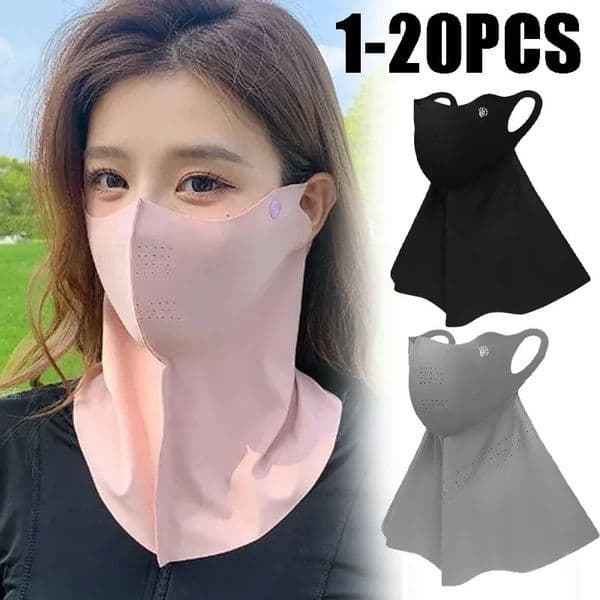 UPF50 Ice Silk Sunscreen Mask Summer Riding Neck Guard One piece Mask for Driving Fishing And Mountaineering Sun Protection 260511