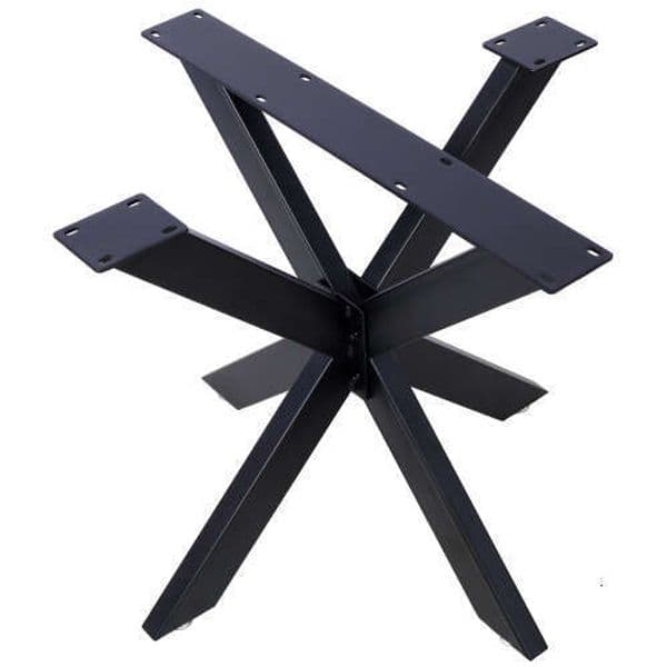 Spider Shap Steel Legs,28"H x32"W x 33"D Frame,Heavy Duty Box Section Table Base,Black Country Industrial Style Metal Coffee Desk Legs Dining