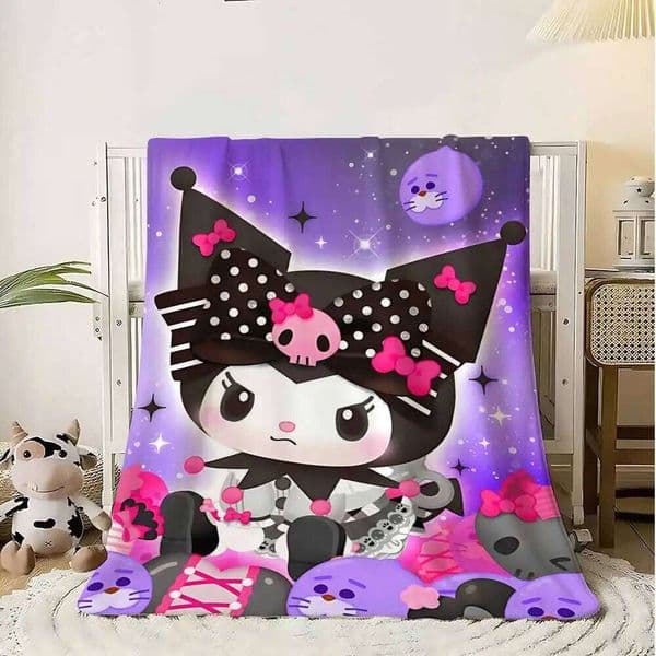 Bedroom Decoration Kawaii Kuromis Cushion Blanket for Living Room Home Warm Winter Blankets Bedspread on the Bed Sofa Throw Knee W260512