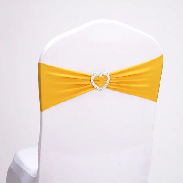 Decorative Heart-Shaped Spandex Sash Chair Covers Available in Multiple Colors (15x35cm) Tax Duty Free HJ