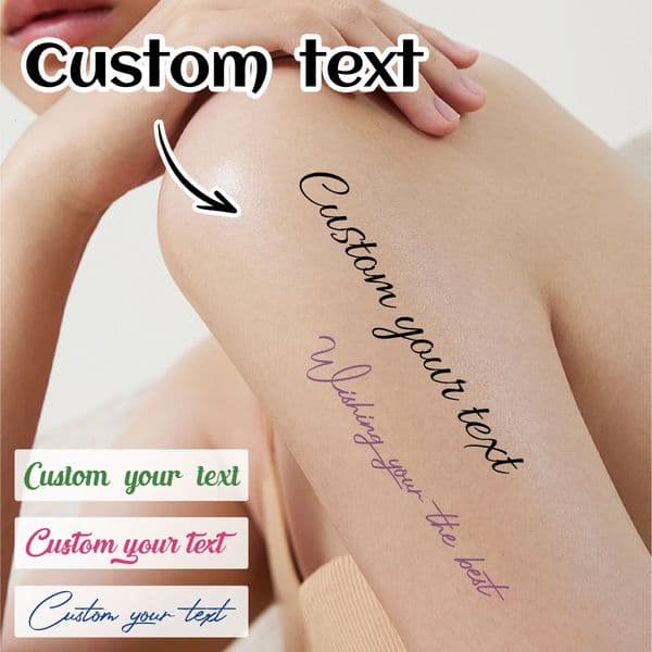 Custom Text Tattoo StickersPersonalized Temporary StickersCustomized TattoosCustomizable Color Phrases 260512