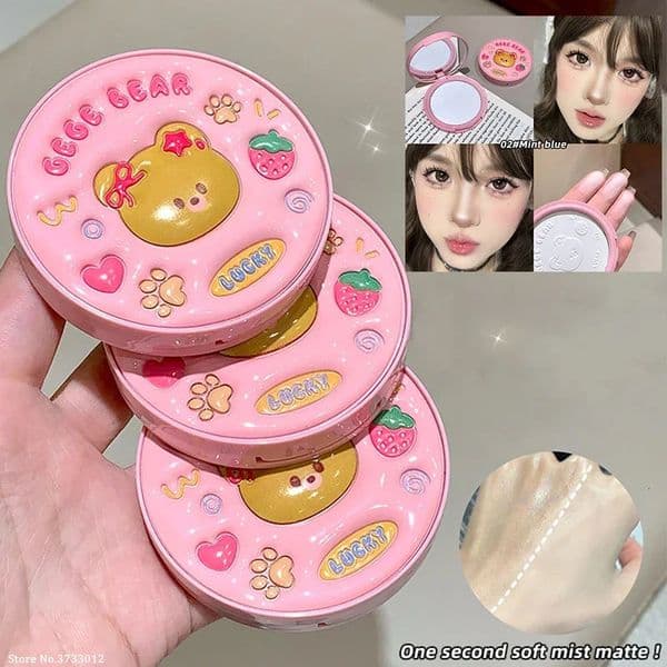 Cute Leather Concealer Powder Smooth Lasting Oil Control Matte Makeup Setting Powder Waterproof Face Pressed Powder 260509