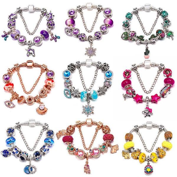 Korean-style alloy electroplated sweet style six-pointed star sunflower beaded accessories for womens bracelets available in multiple colors L2605121VPA